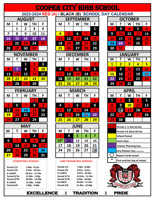  Red and Black Schedule